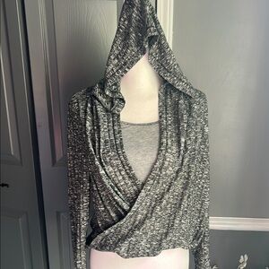 Juicy Couture Charcoal Wrap Top w hoodie